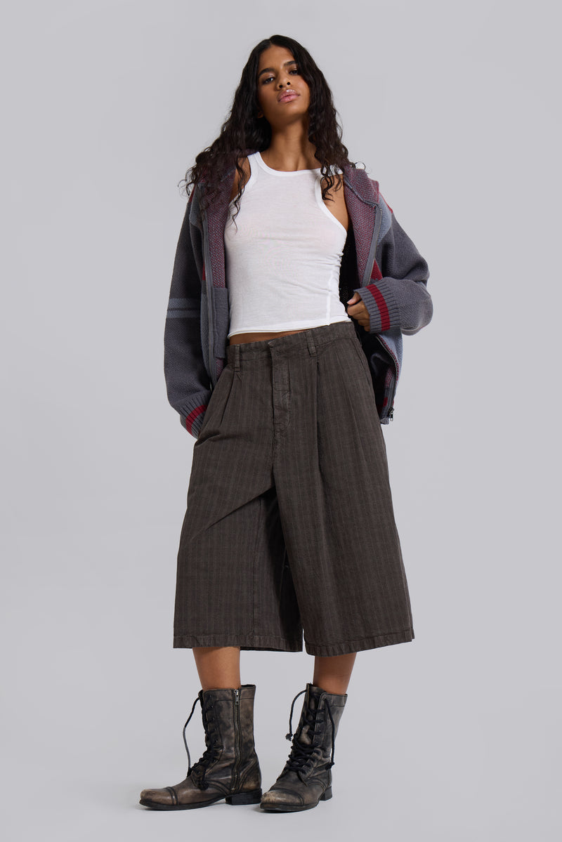 Brown Check Jumbo Jorts