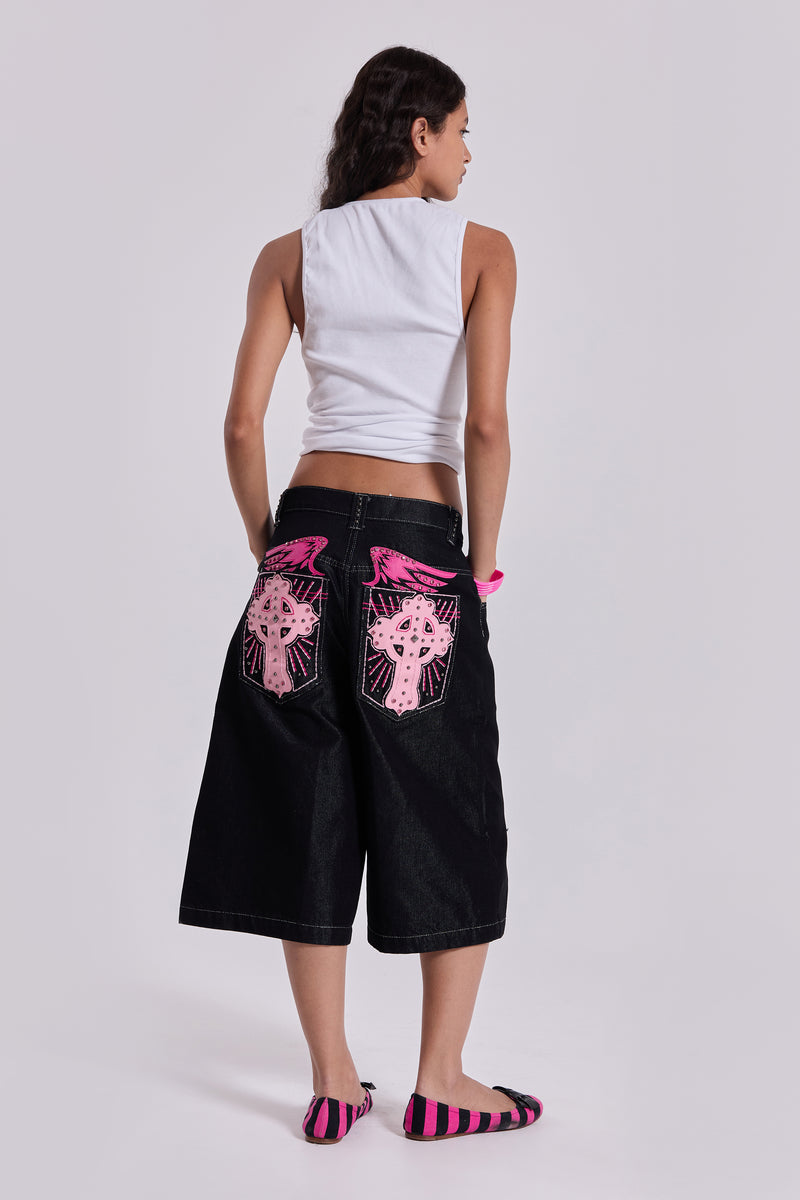 Pink Sapphire Cross Colossus Jorts