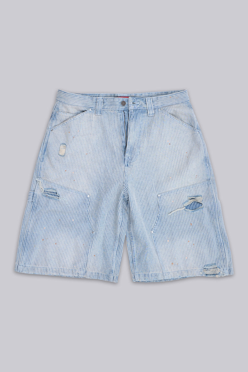 Pinstripe Double Knee Carpenter Jorts