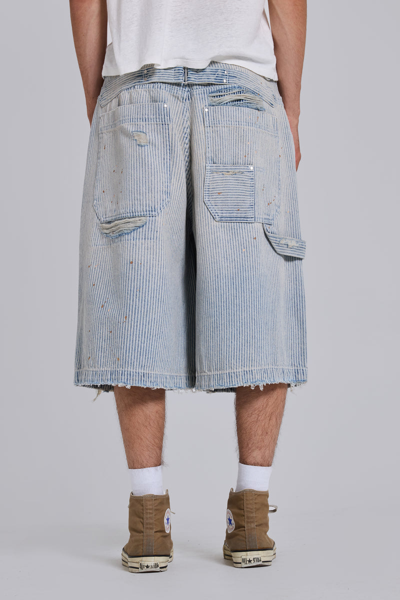 Pinstripe Double Knee Carpenter Jorts