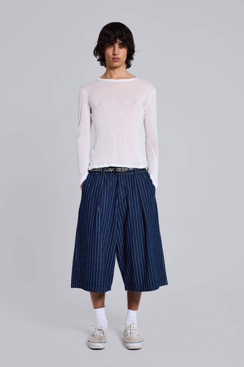 Pinstripe Denim XL Goliath Shorts