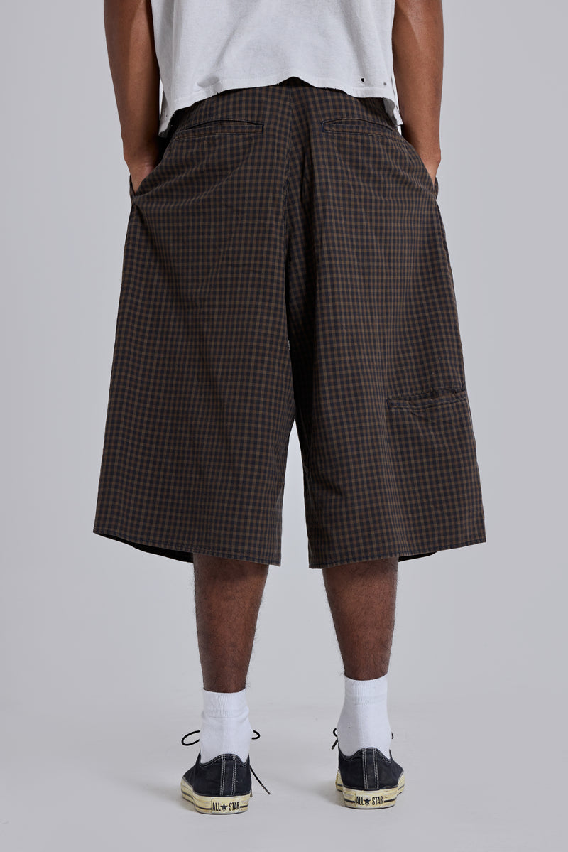 Brown Check XL Goliath Shorts