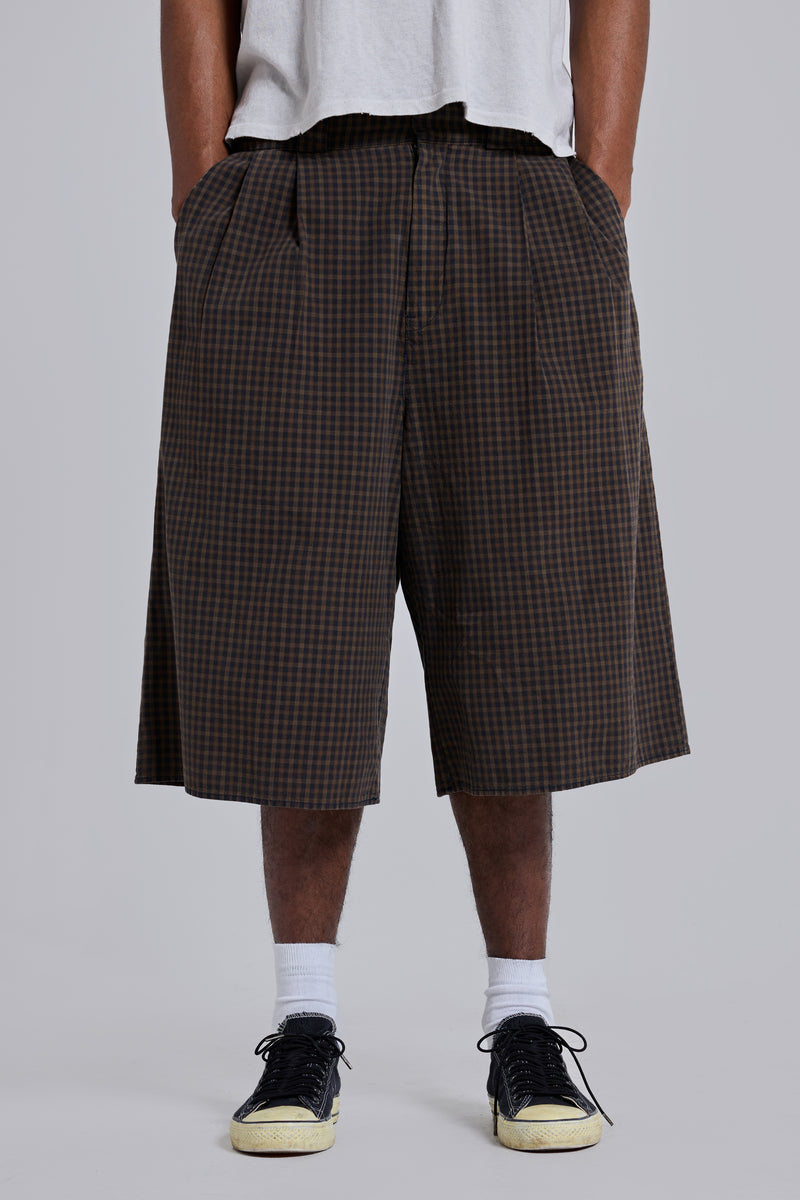 Brown Check XL Goliath Shorts