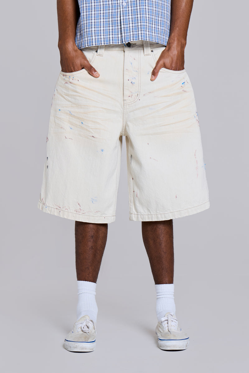Ecru Paint Colossus Jorts