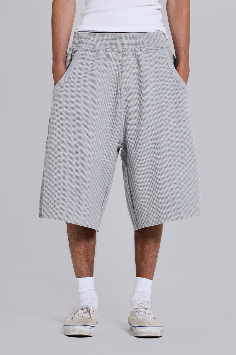 Grey Marl Waffle Monster Jogger Shorts