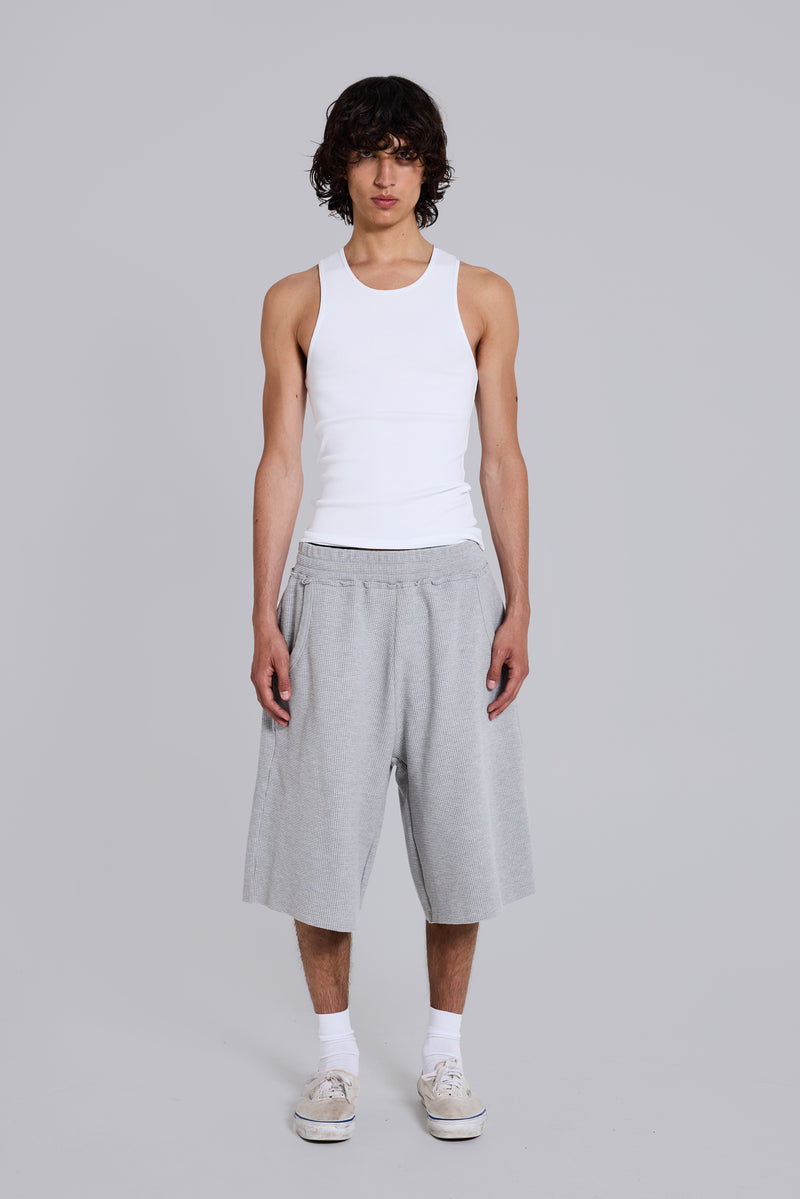 Grey Marl Waffle Monster Jogger Shorts