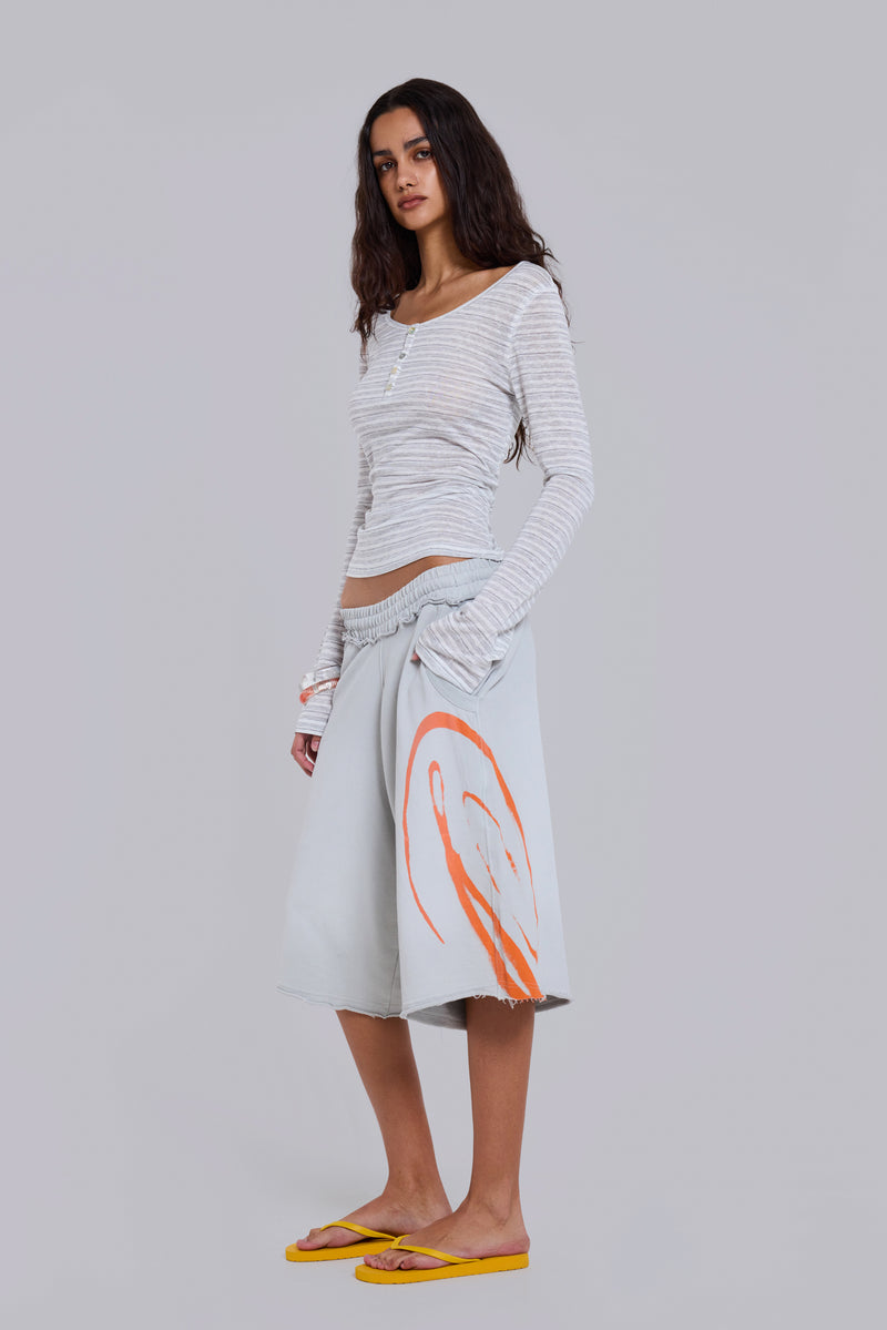 Grey Airbrush Divine Monster Jogger Shorts