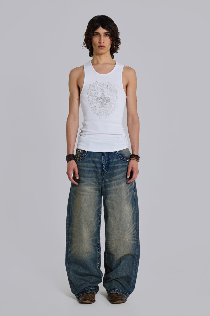 Rock Revival Rhinestone Fleur de Lis Vest Top