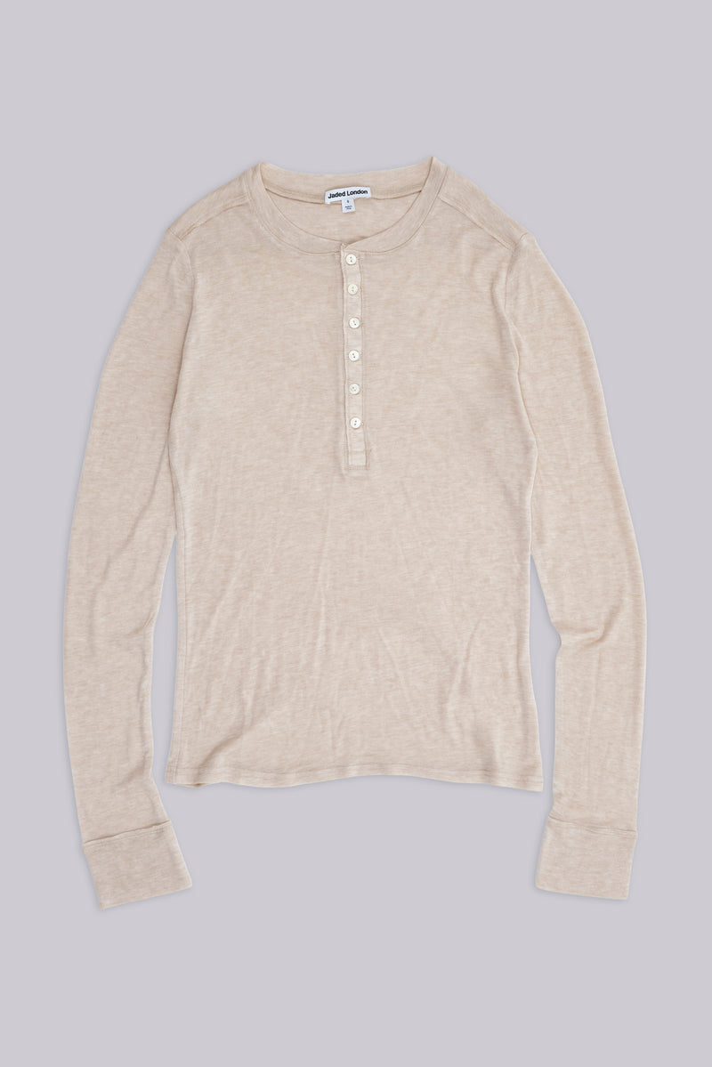 Oatmeal Haze Henley Top