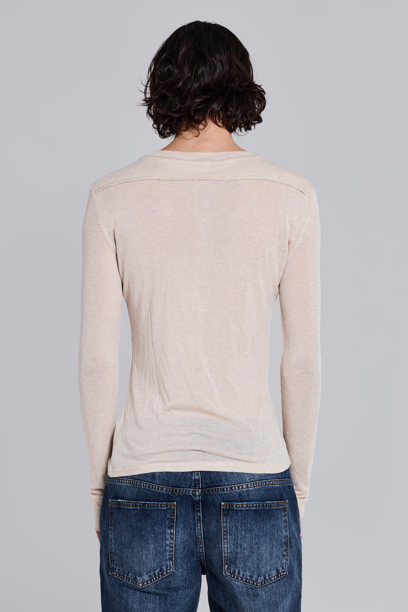 Oatmeal Haze Henley Top