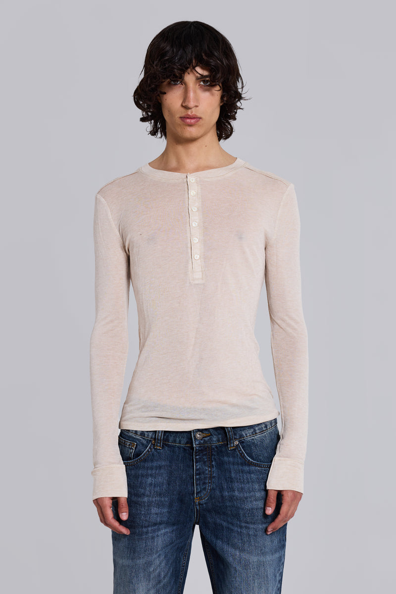 Oatmeal Haze Henley Top