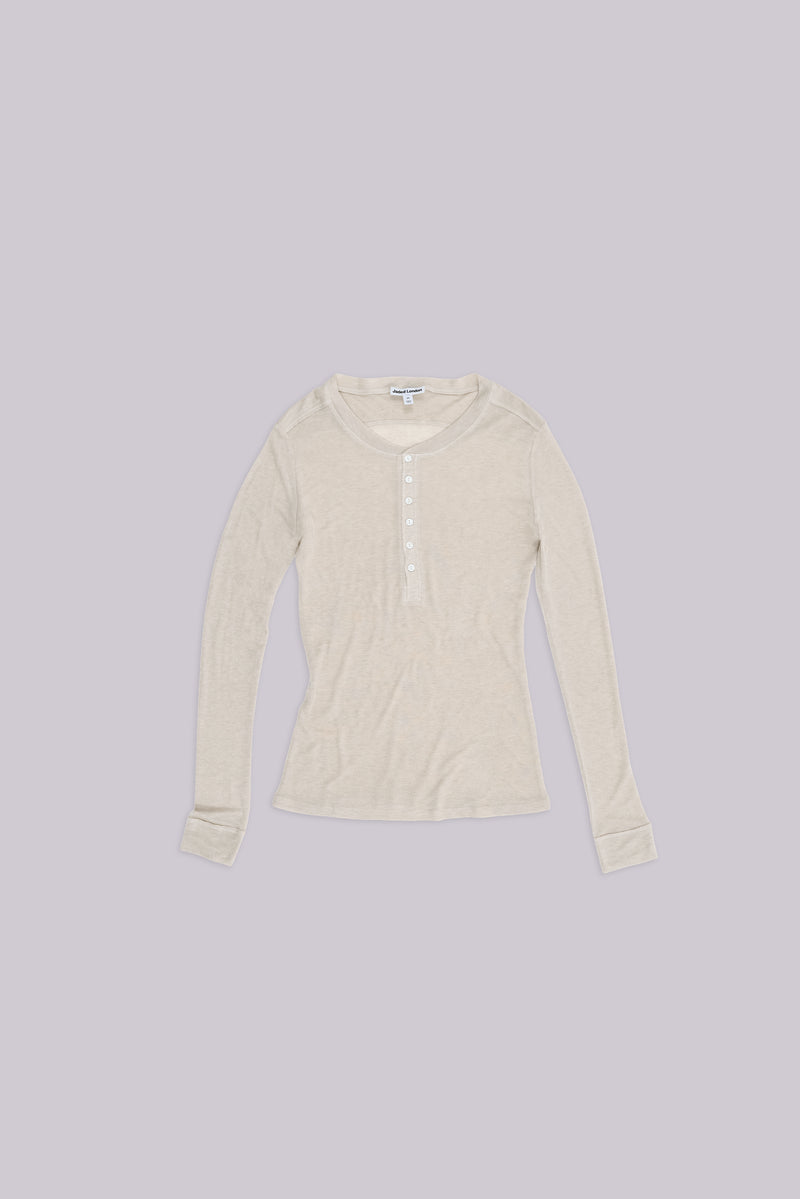 Oatmeal Haze Henley Top