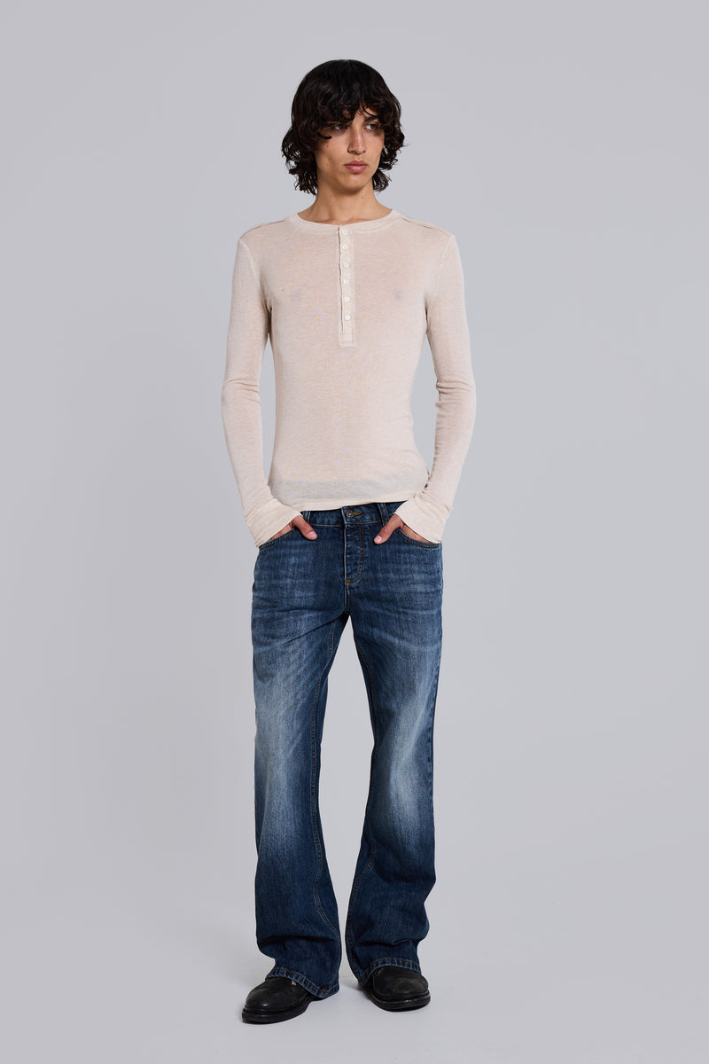 Oatmeal Haze Henley Top