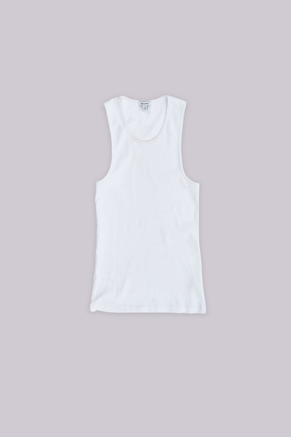 White Rib Full Length Vest
