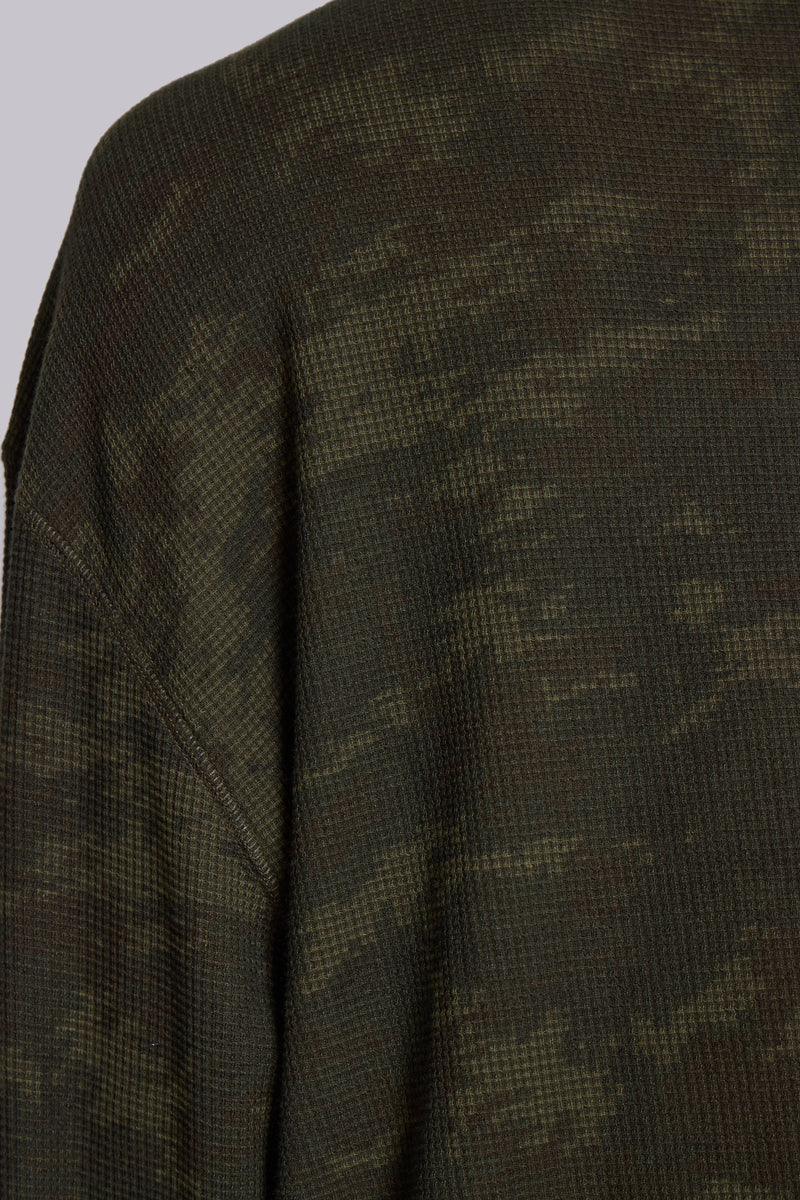 Digi Camo Waffle Henley Top