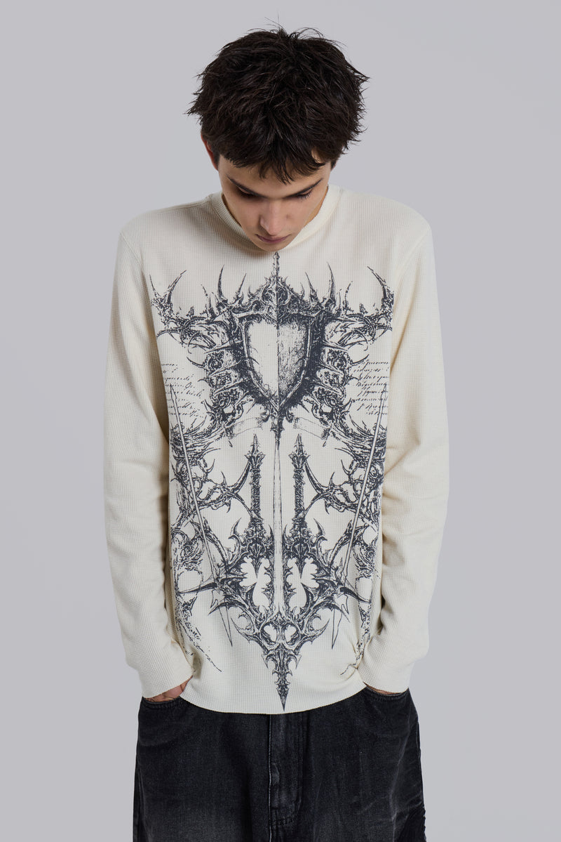 Kasper Digi Waffle Ecru T-Shirt
