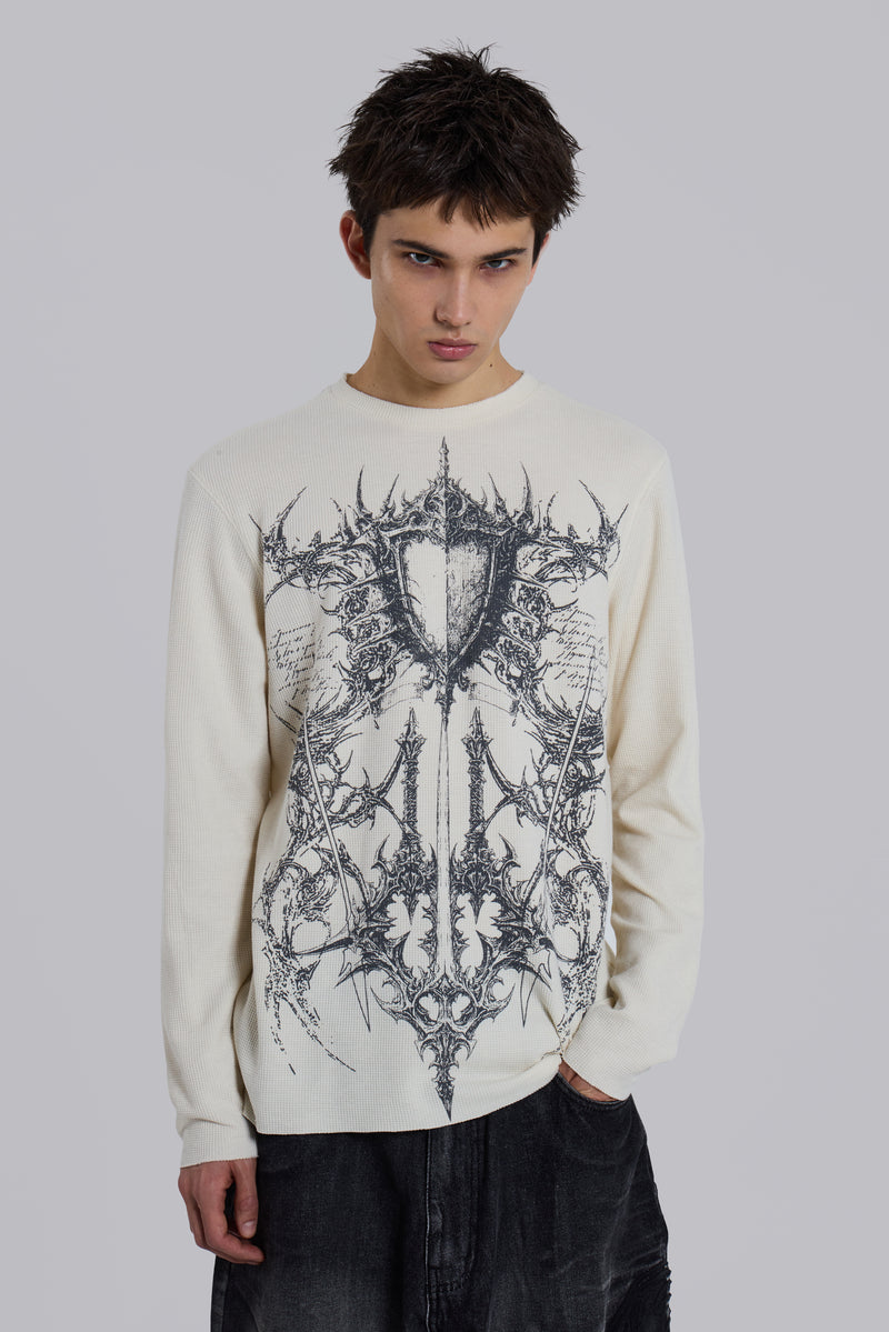 Kasper Digi Waffle Ecru T-Shirt