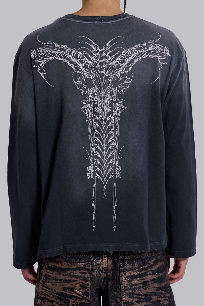 Opaque Navy LS Top