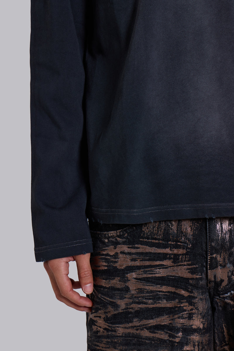 Opaque Navy LS Top