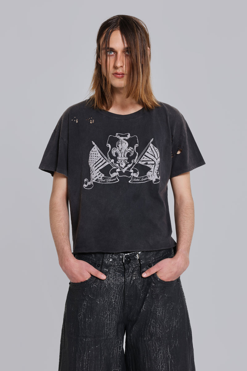 Rock Revival Distressed National Cropped T-Shirt