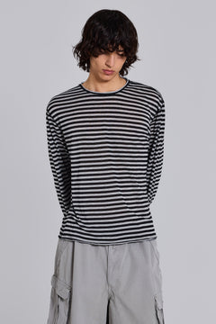 Stripe Long Sleeve Top - XXS / Black