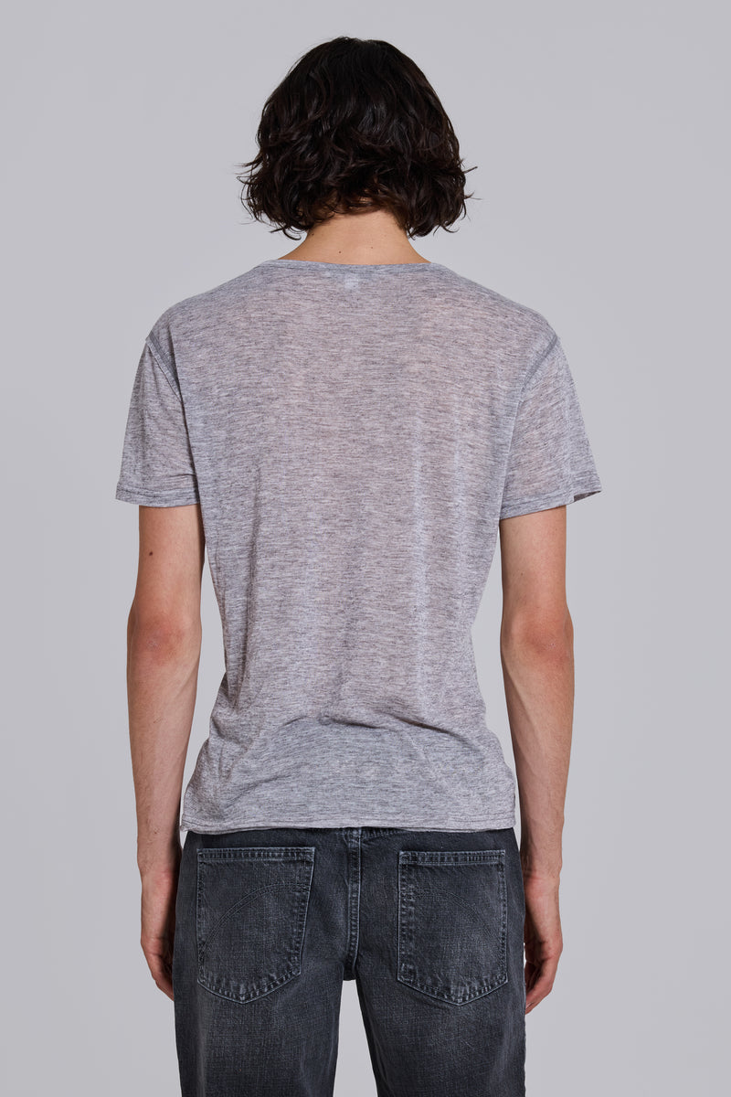 Grey Marl Haze Henley T-Shirt