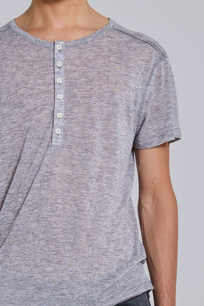 Grey Marl Haze Henley T-Shirt