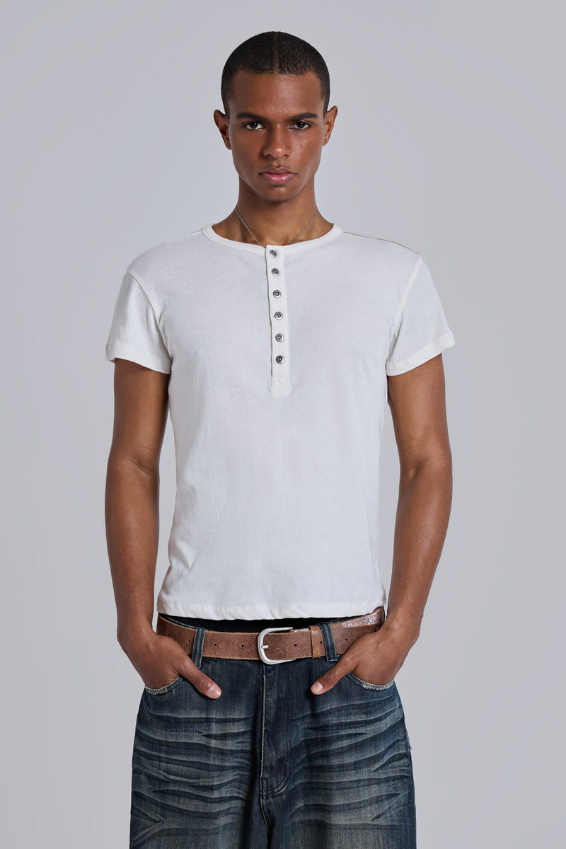 Off White Haze Henley T-Shirt