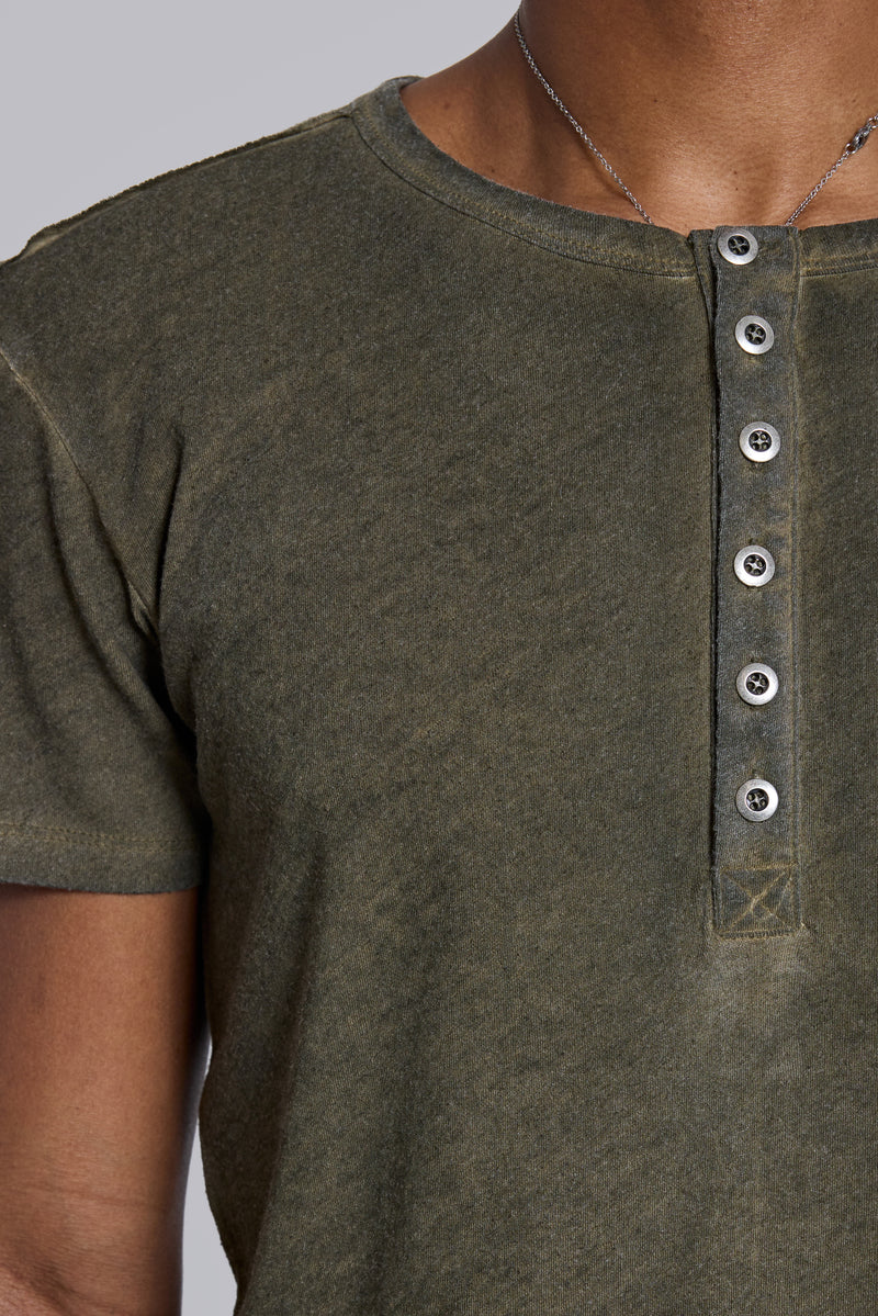 Khaki Haze Henley T-Shirt
