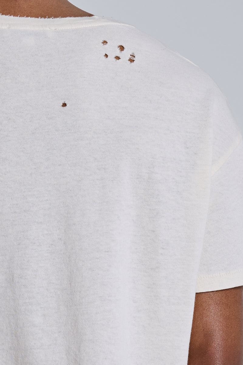 White Moth Cropped T-Shirt