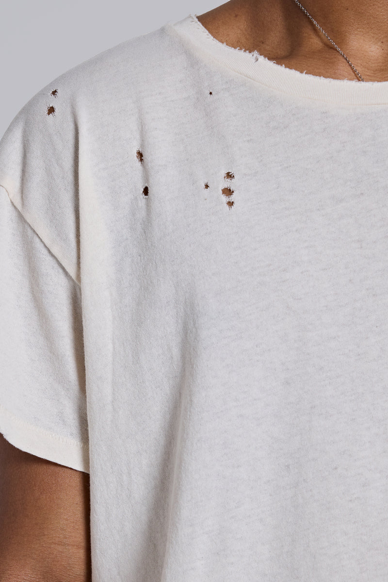 White Moth Cropped T-Shirt