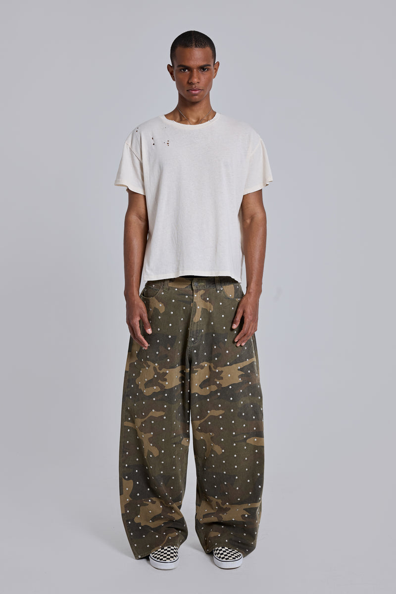 White Moth Cropped T-Shirt