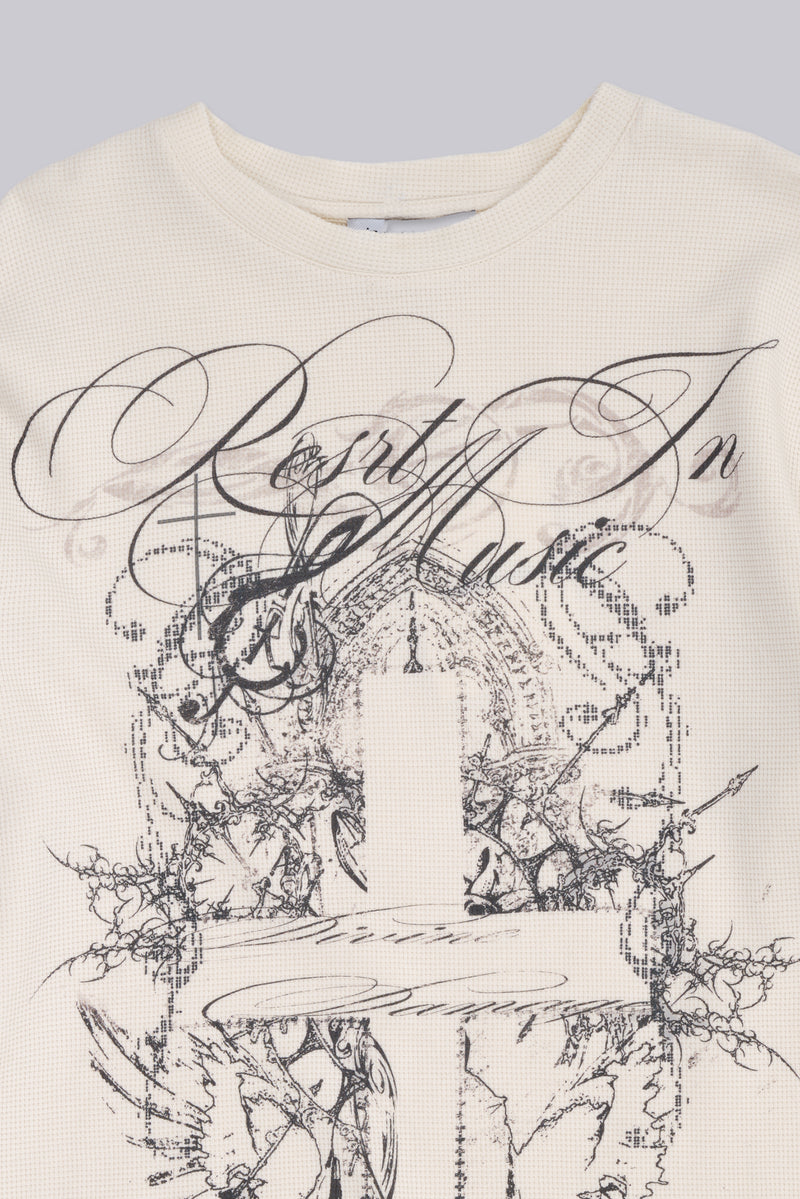 Rest In Music Waffle Long Sleeve Top