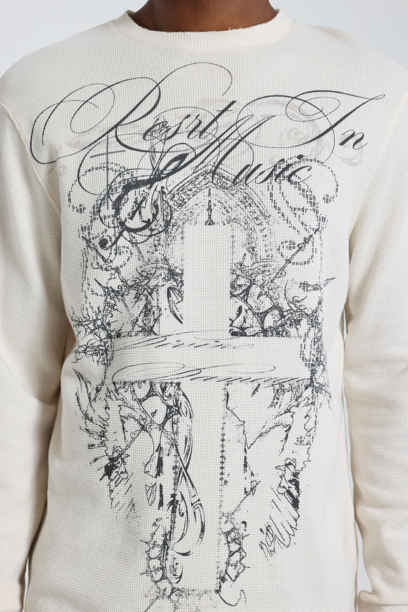 Rest In Music Waffle Long Sleeve Top