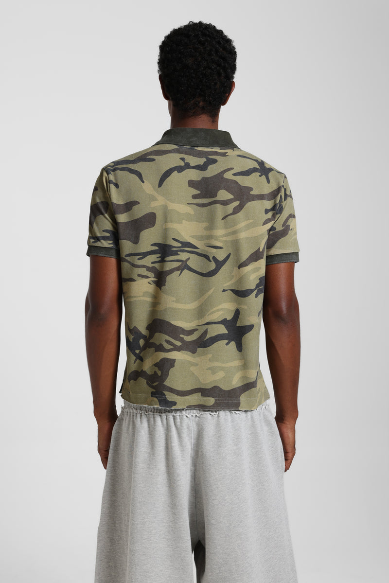Washed Camo Polo Top – view 5