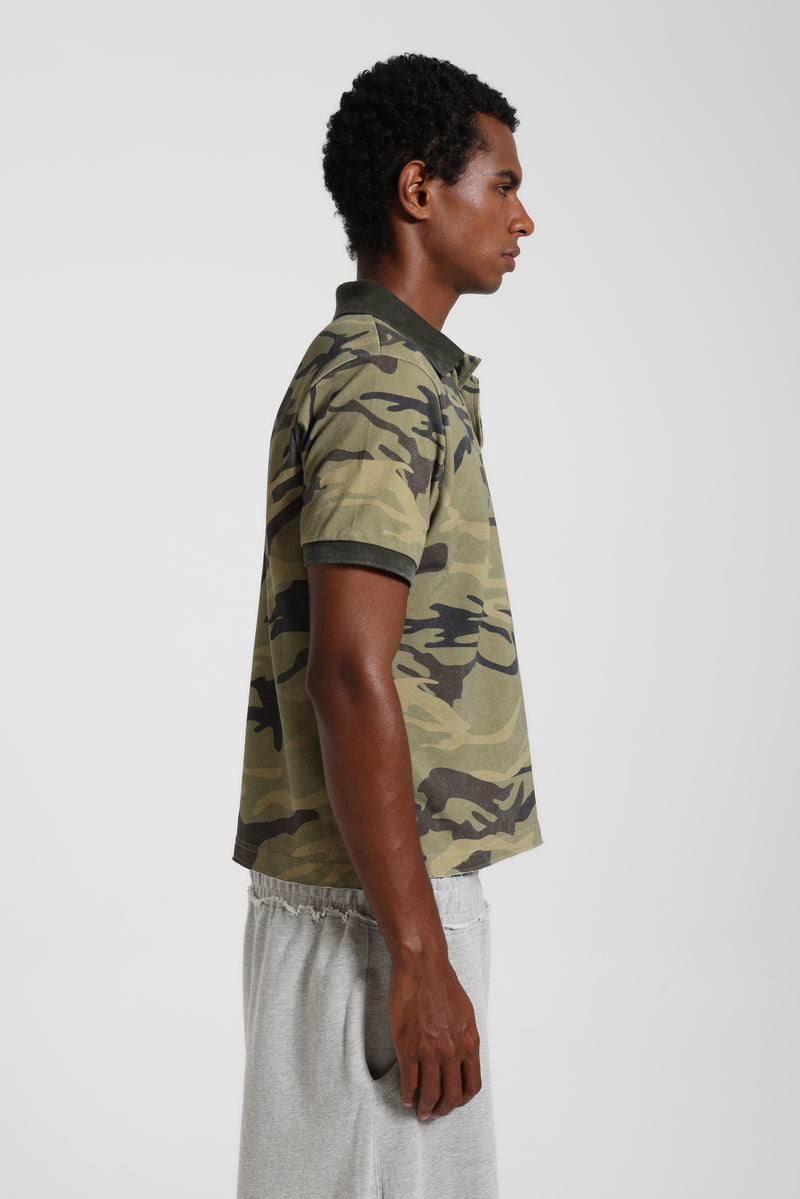 Washed Camo Polo Top – view 6