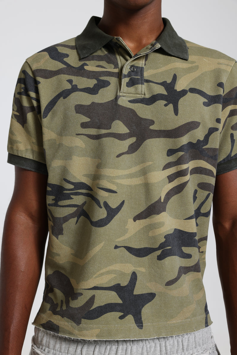 Washed Camo Polo Top – view 4