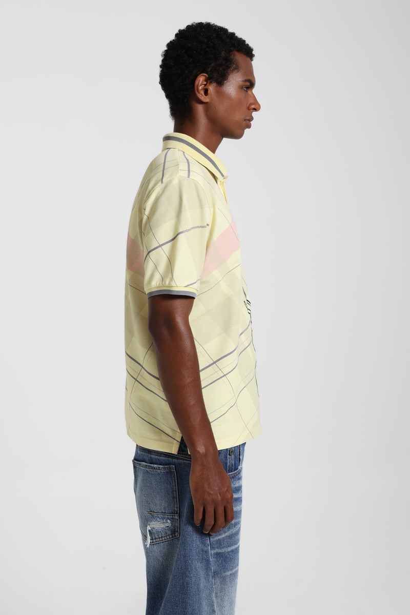 Yellow Momentum Check Polo Top – view 5