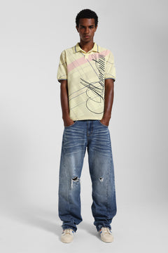 Yellow Momentum Check Polo Top – view 1