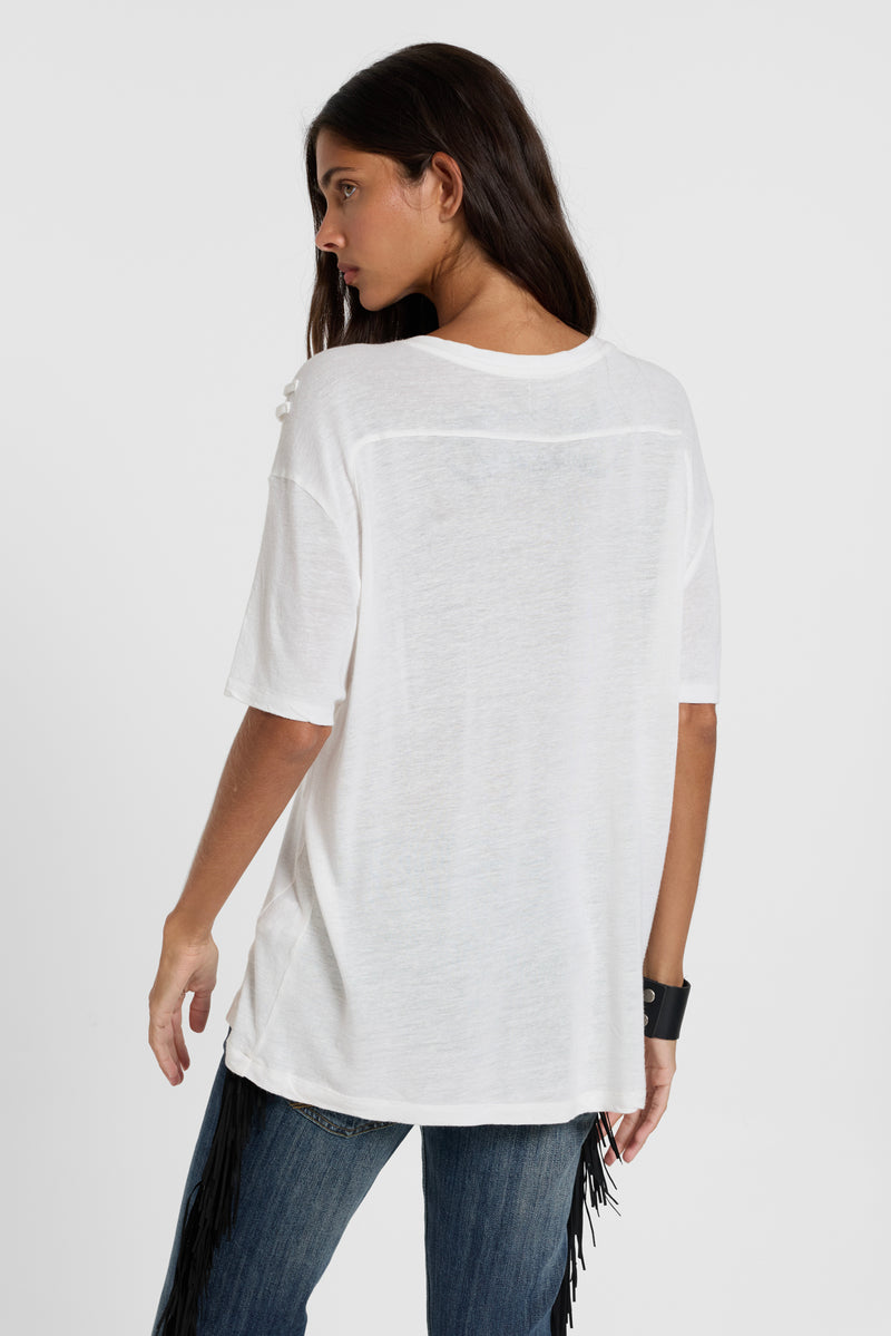 Linen V-Neck T-Shirt
