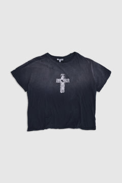 Washed Black Crucifix Tee - XXS / Juoda