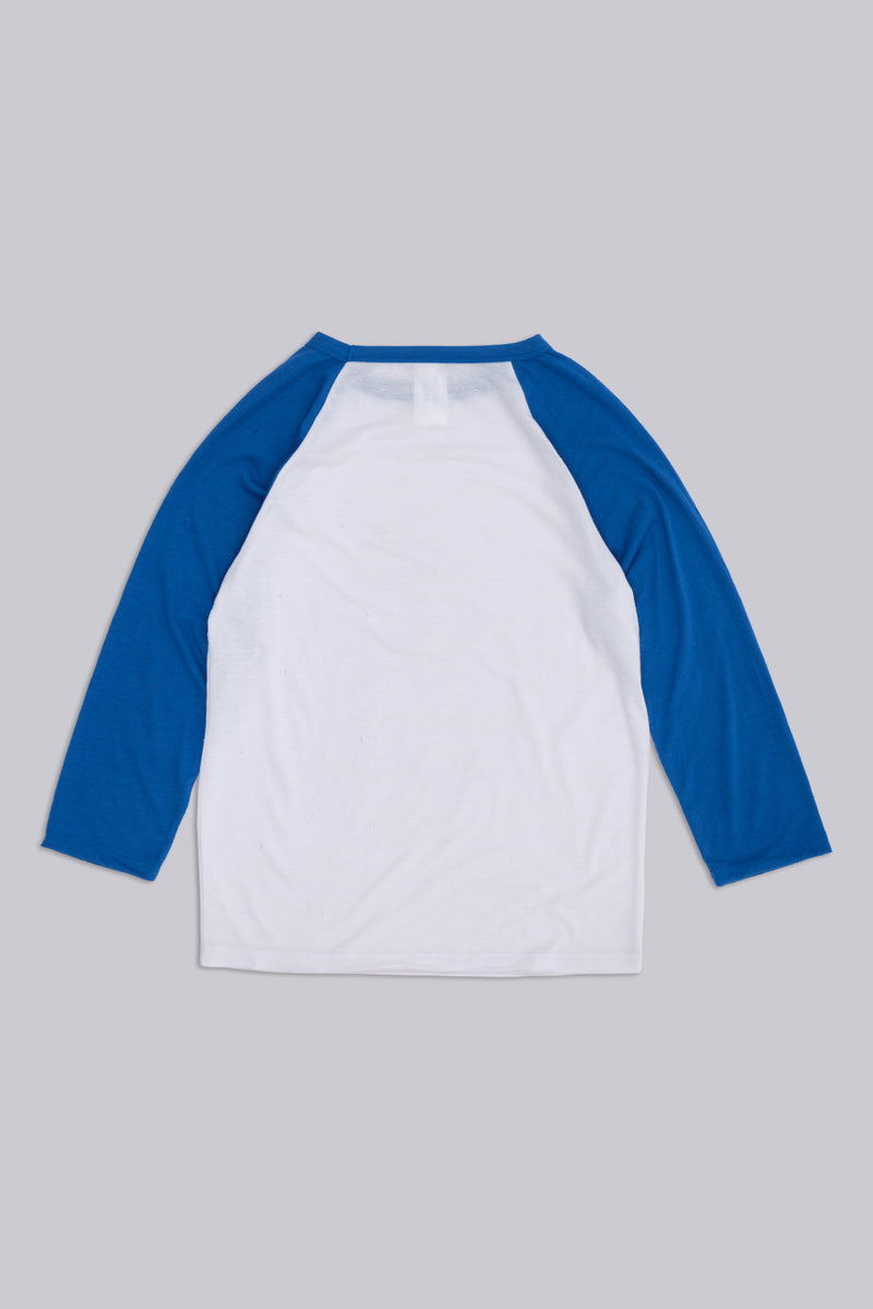 Blue Los Angeles Distressed Raglan Top