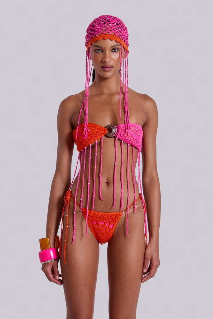 Aurea Crochet Fringe Sequin Hat