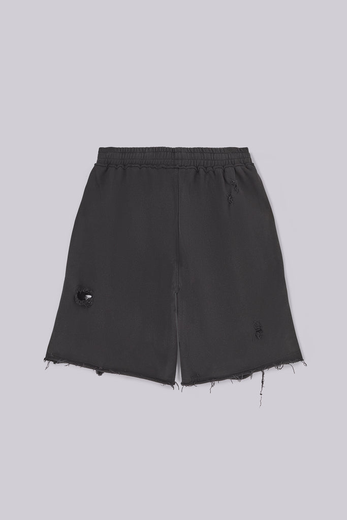 Black Distressed Monster Shorts
