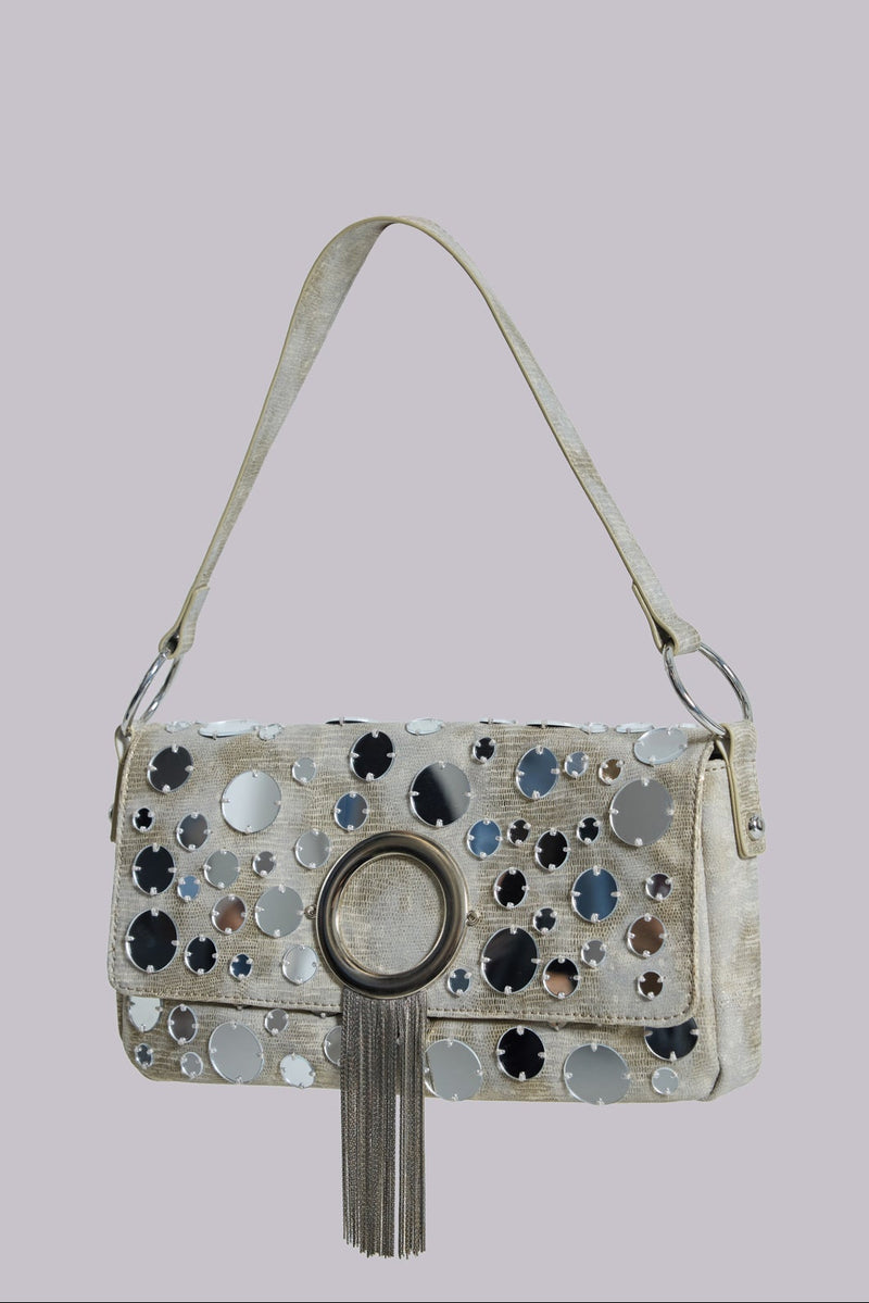 Chara Metallic Mirror Shoulder Bag