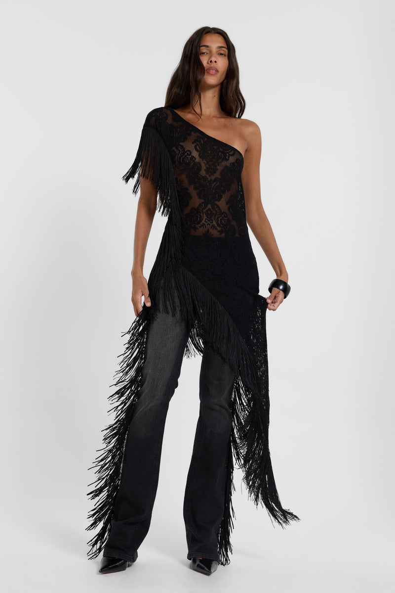Vivienne Lace Fringe Dress – view 4