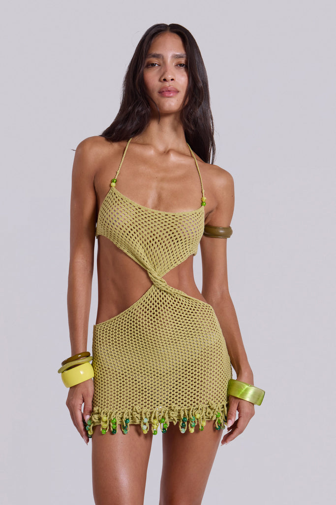 Kuuma Beaded Crochet Mini Dress