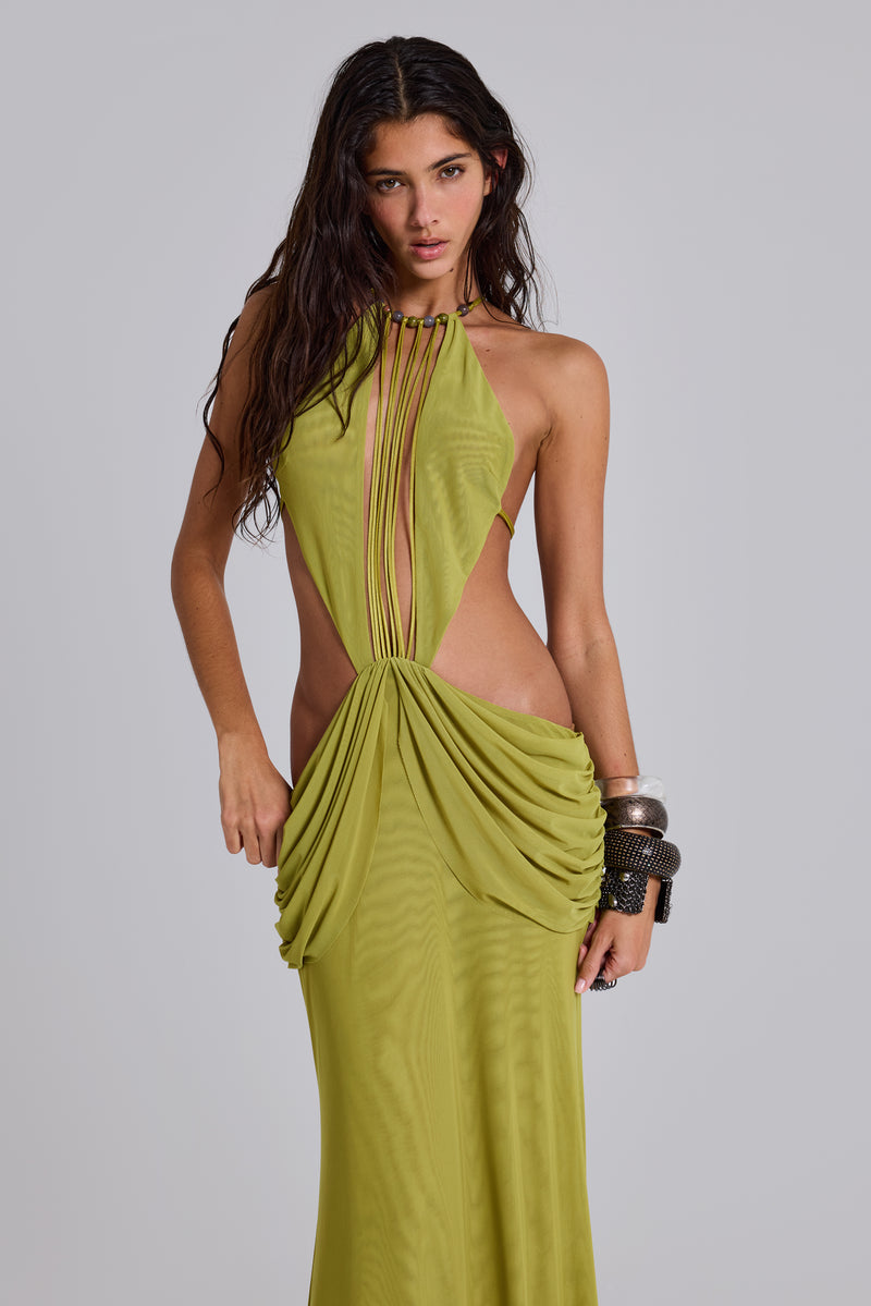 Darlyn Draped Backless Maxi Dress