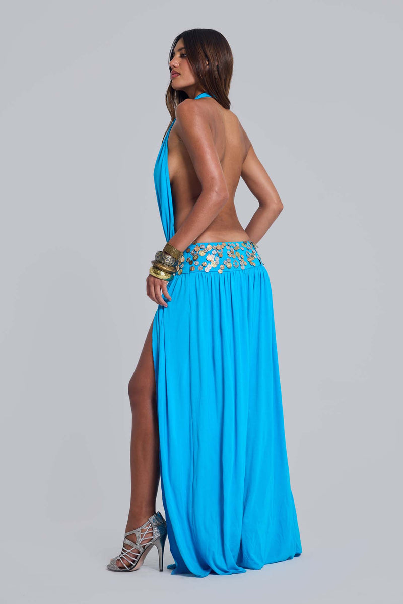 Irvin Hand Embellished Backless Maxi Dress