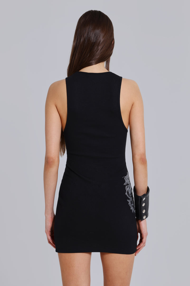 Rock Revival Rhinestone Fleur de Lis Vest Mini Dress